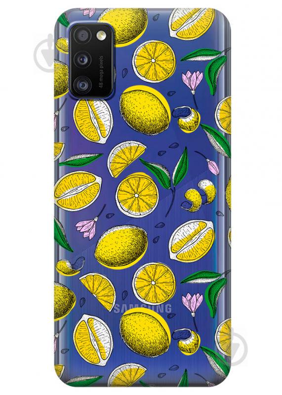 Прозрачный силиконовый чехол iSwag для Samsung Galaxy A41 с рисунком - Лимоны (KS3074)