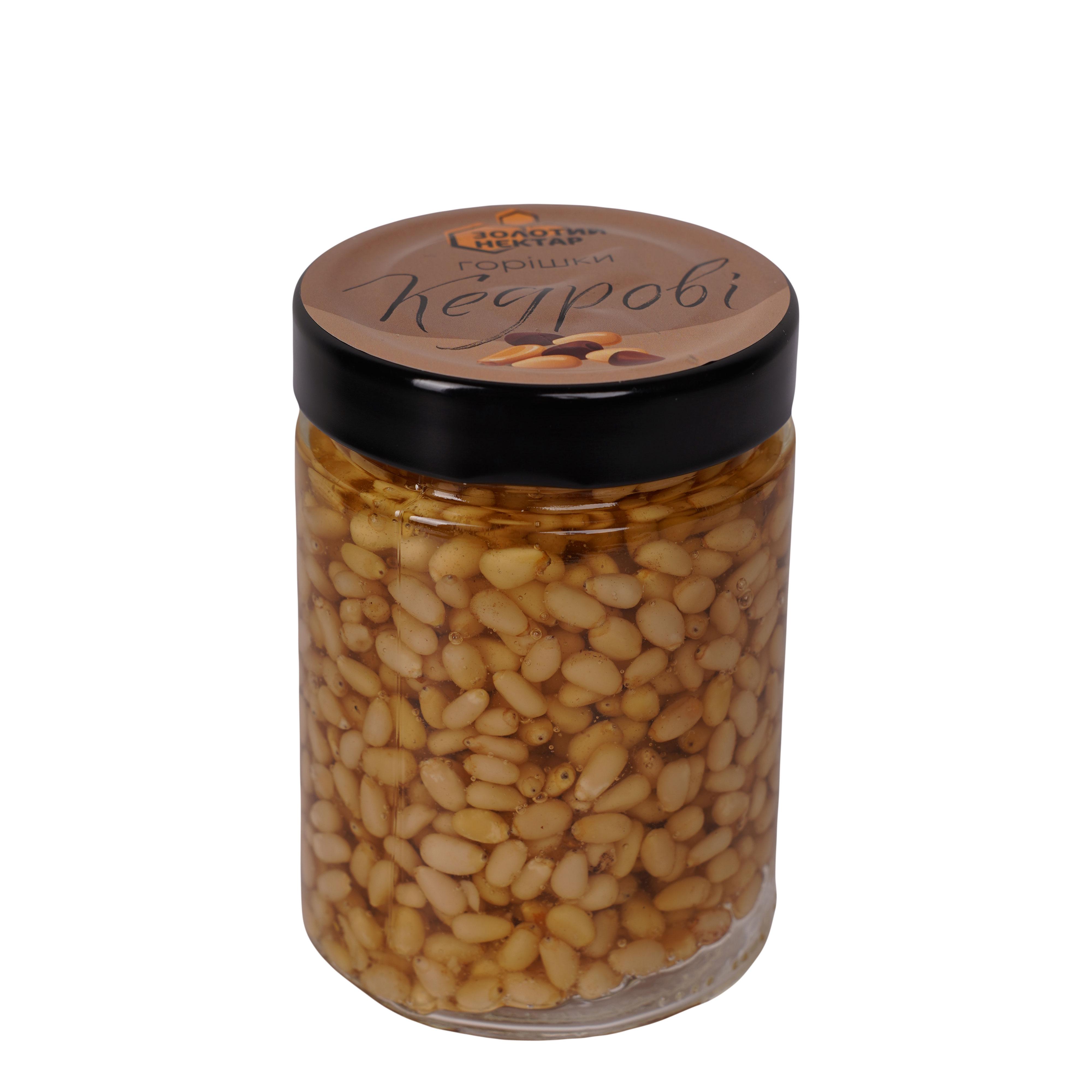 Мёд акациевый пчелиный с кедровым орехом Золотой Нектар в стеклянной банке украинский 540 г Мёд акациевый пчелиный с кедровым орехом Золотой Нектар в стеклянной банке украинский 540 г