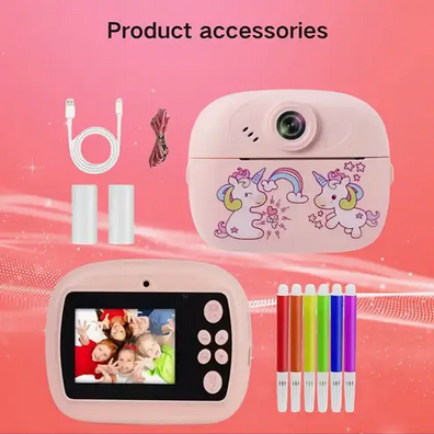 Фотоапарт дитячий з миттєвим друком єдиноріжки Рожевий (FD-121) - фото 5 Фотоапарт дитячий з миттєвим друком єдиноріжки Рожевий (FD-121) - фото 5