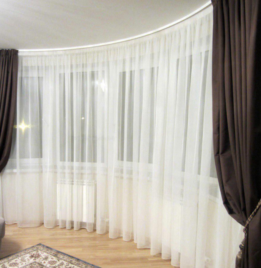 Тюль Вуаль 400х270 см Орхидея Белый