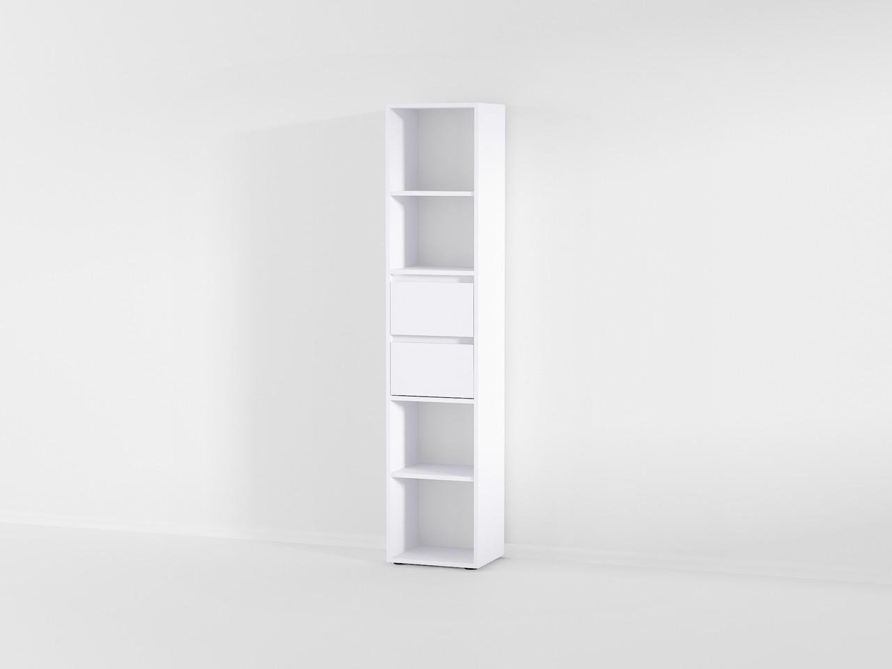 Полка для книг с выдвижными ящиками Moreli Forte Alice 1710x362x299 мм Белый (id27-0000-77-white)