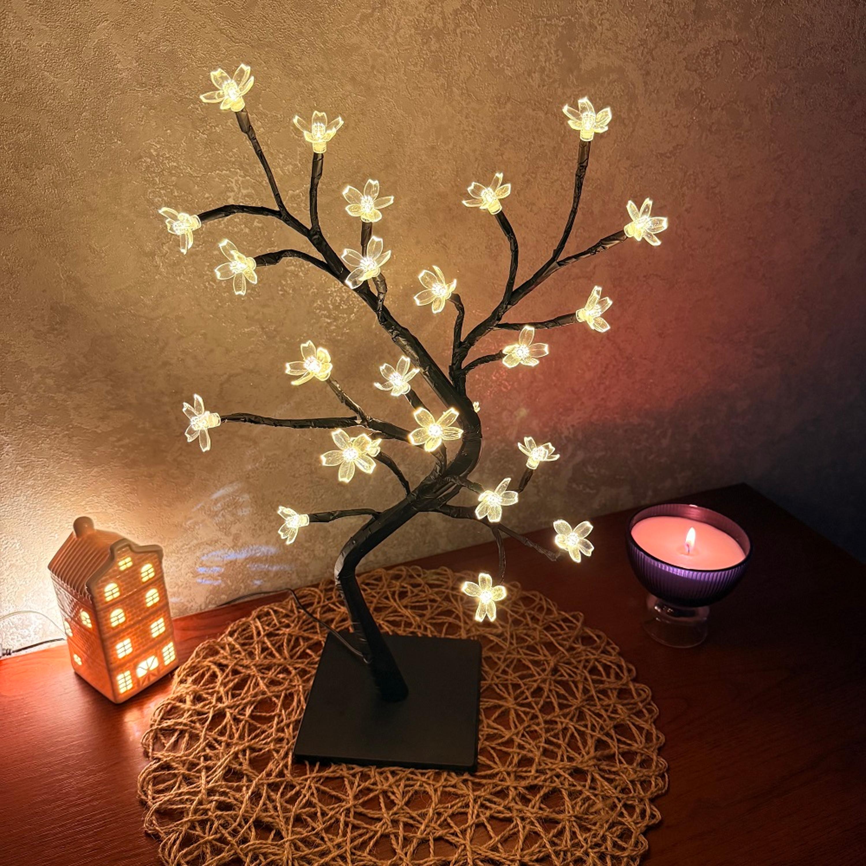Дерево Квітка світлодіодне 45 см USB Білий теплий (WLS-9034-W) - фото 2 Дерево Квітка світлодіодне 45 см USB Білий теплий (WLS-9034-W) - фото 2