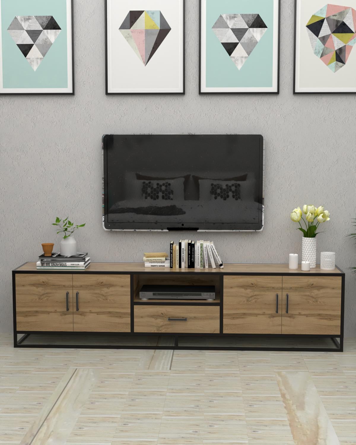 Тумба під телевізор EcoLoft Вальдор у стилі лофт (DSP-1512-1)