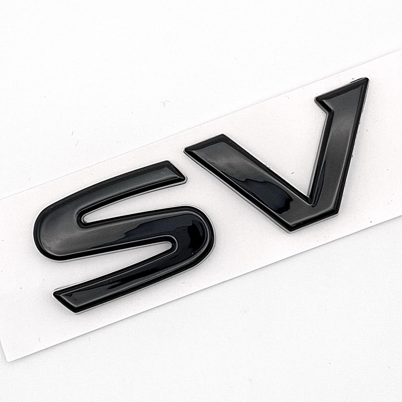 Эмблема надпись SV Nissan ABS 7х2,4 см Черный глянцевый (2849241588)