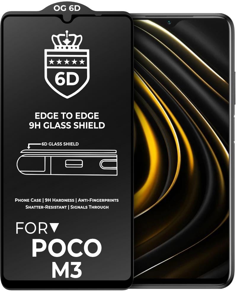 Защитное стекло 6D OG Crown Xiaomi Poco M3 Black (23791) Защитное стекло 6D OG Crown Xiaomi Poco M3 Black (23791)