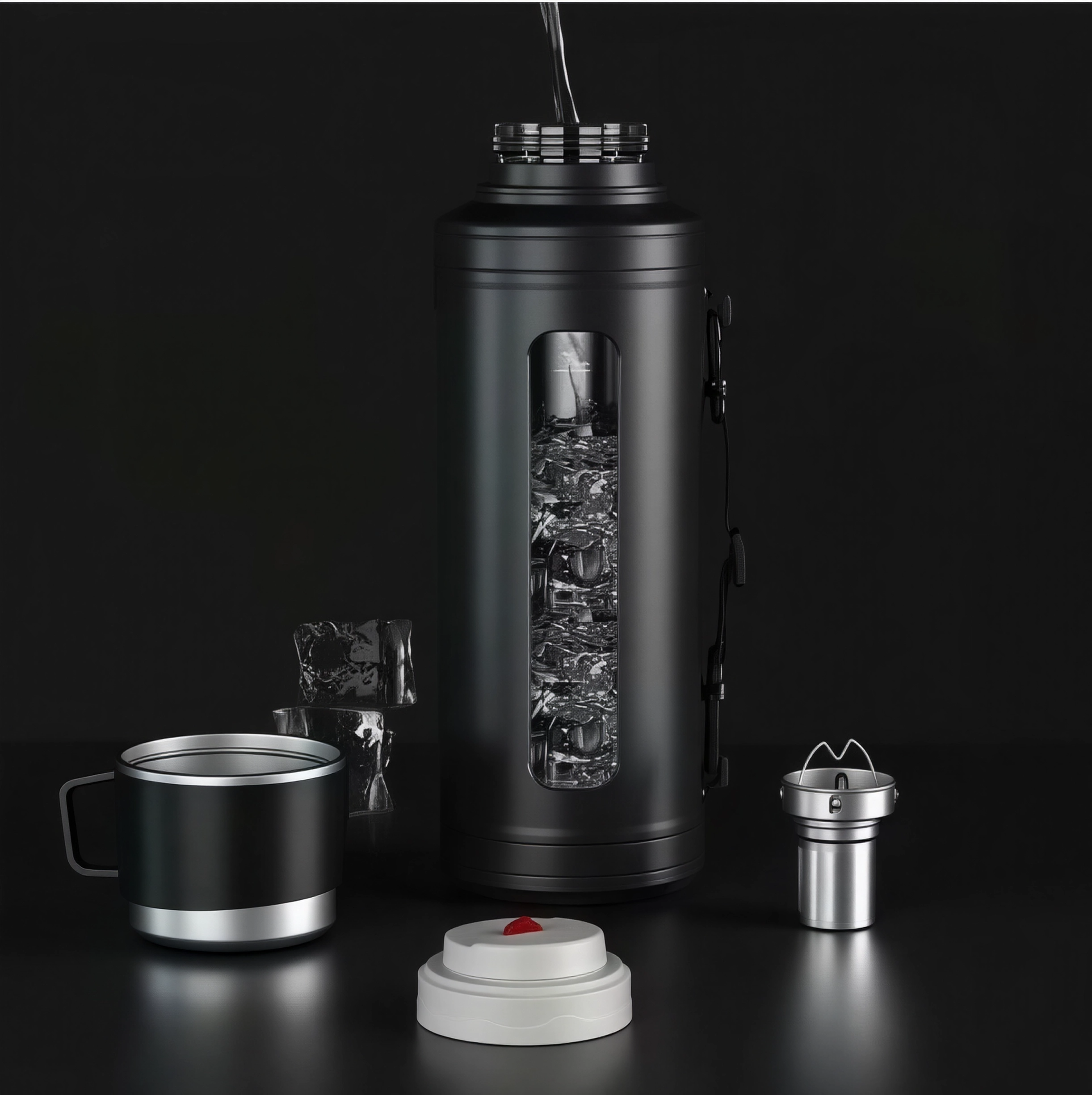 Термос с двойными стенками BPA free прозрачное окно 1000 мл Черный (2843677204) - фото 3 Термос с двойными стенками BPA free прозрачное окно 1000 мл Черный (2843677204) - фото 3