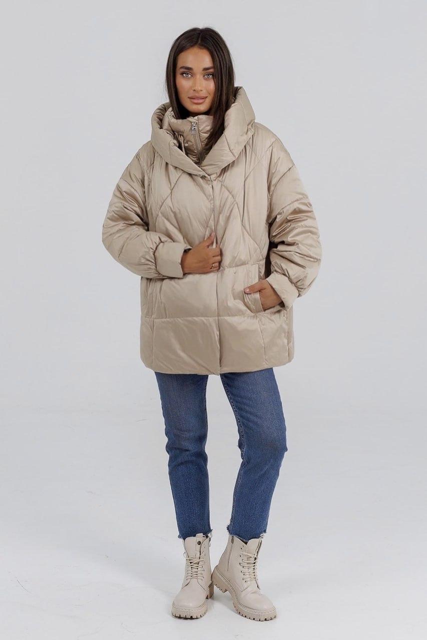Куртка-пуховик жіноча зимова р. 46 Айворі (5208a/46) - фото 4 Куртка-пуховик жіноча зимова р. 46 Айворі (5208a/46) - фото 4