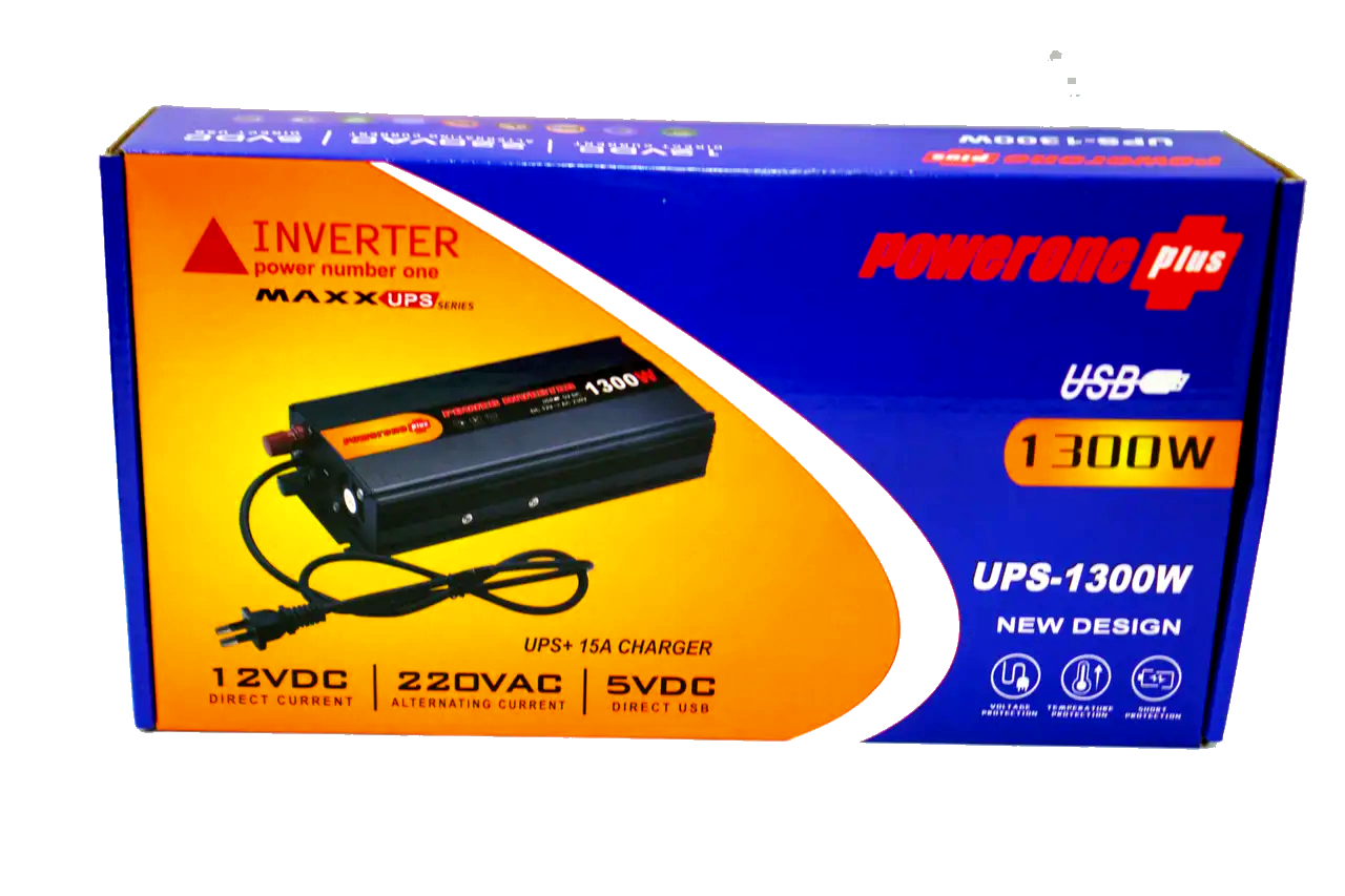 Инвертор автомобильный PowerOne 12-220V 1300W с зарядкой аккумулятора Черный (22494790) - фото 8 Инвертор автомобильный PowerOne 12-220V 1300W с зарядкой аккумулятора Черный (22494790) - фото 8