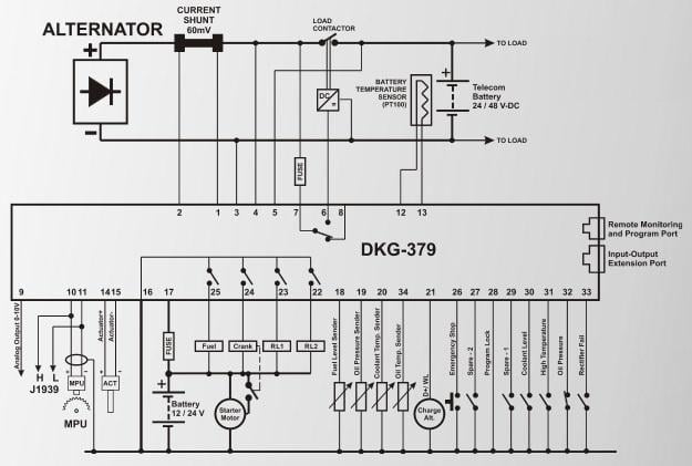 Багатофункціональний контролер управління генератором DATAKOM DKG-379-POWER-MPU постійного струму 7 A вихід актуатора - фото 2