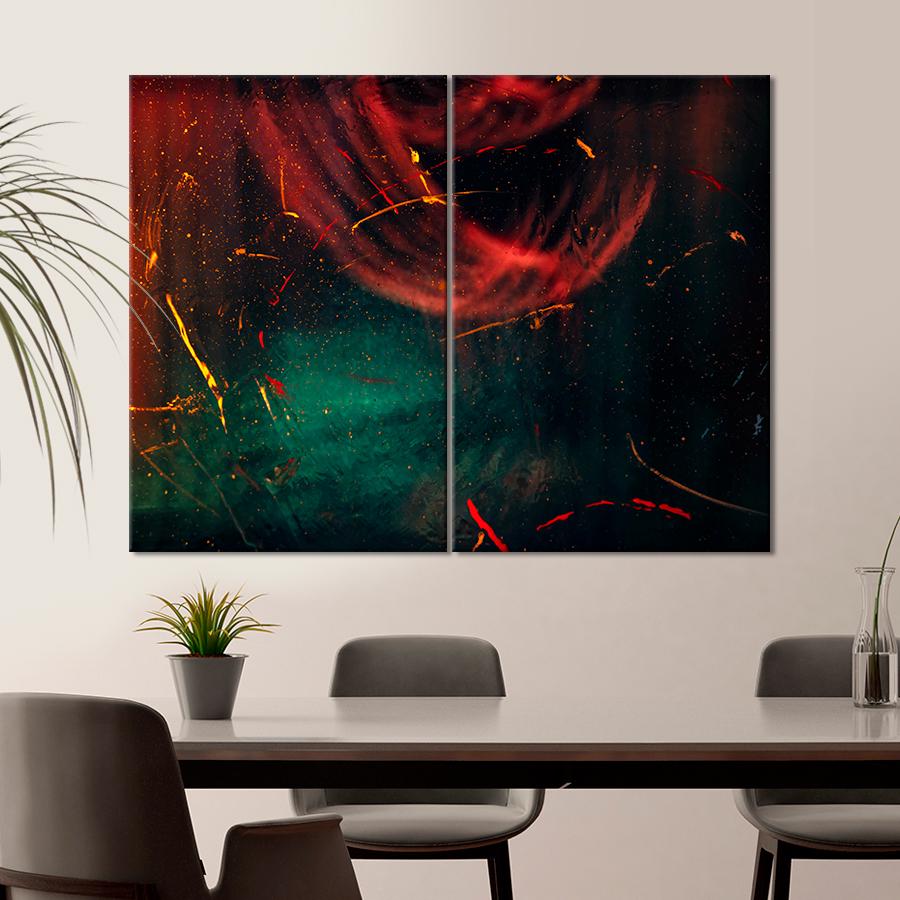 Картина Абстрактная бордовая туманность 165x122 см (A938-2)