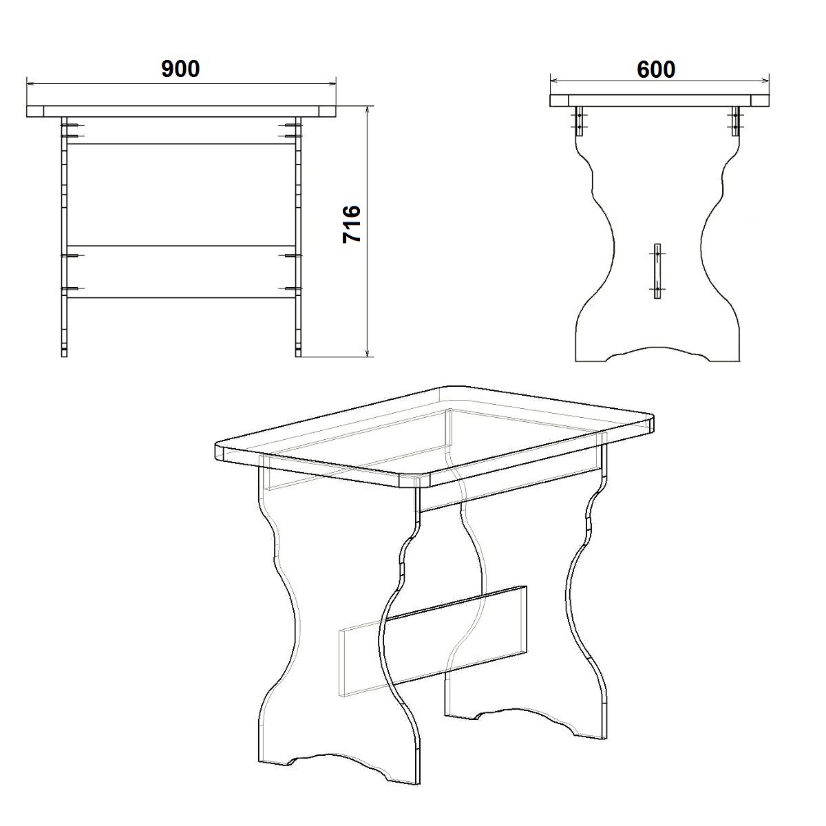 Стол кухонный прямоугольный Компанит КС-2 73,2х90х60 см Нимфея альба (2012071) - фото 2 Стол кухонный прямоугольный Компанит КС-2 73,2х90х60 см Нимфея альба (2012071) - фото 2