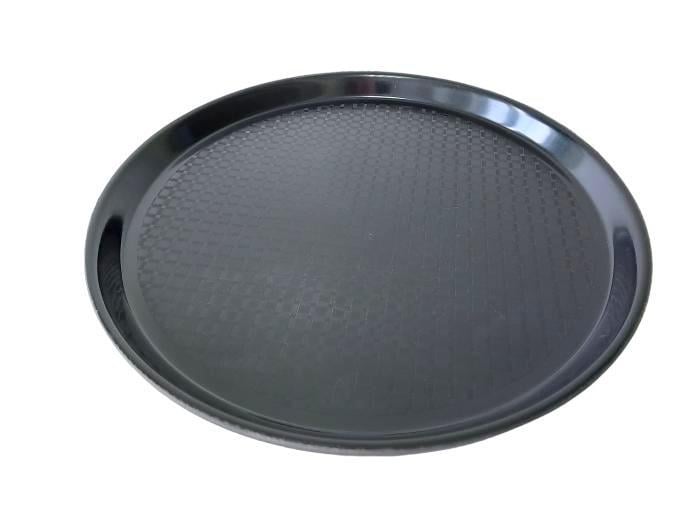 Поднос пластиковый круглый для столовой 35/31,5х2,2 см (17543)