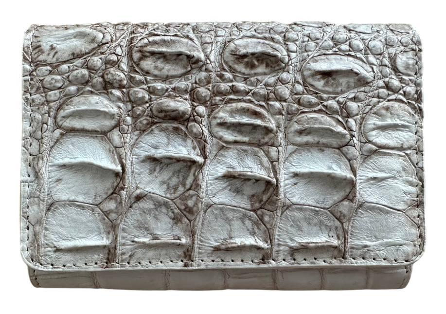 Кошелек женский из кожи крокодила Белый Ekzotic Leather (cw128)