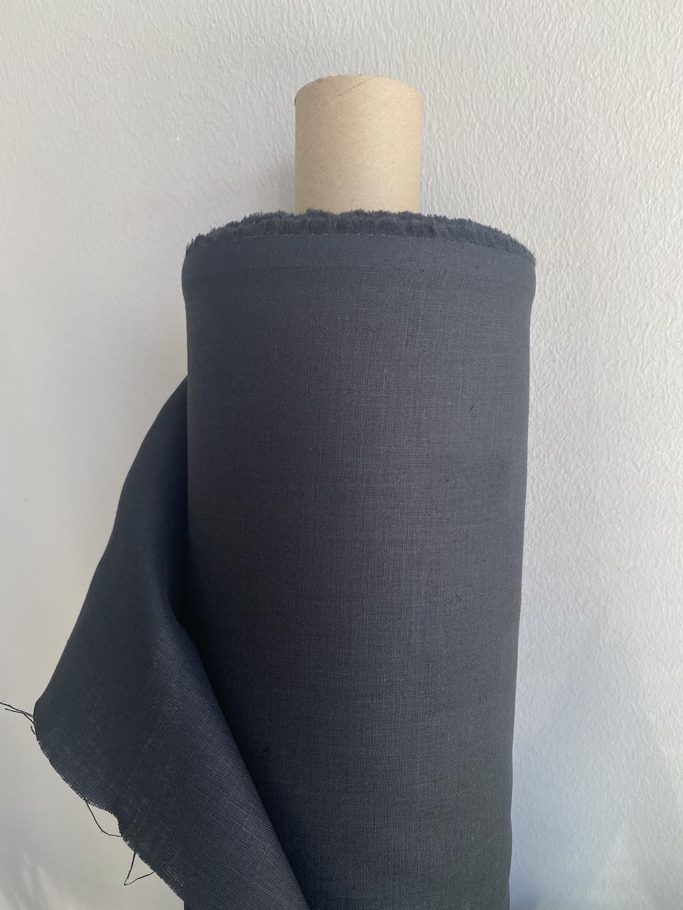 Ткань рубашечно-платьевая LINEN PLUS льняная 143 см 948/147 Черный - фото 7