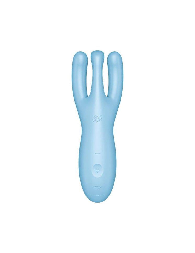Смарт-вібратор кліторальний Satisfyer Threesome 4 Blue з трьома пальчиками (38025444)