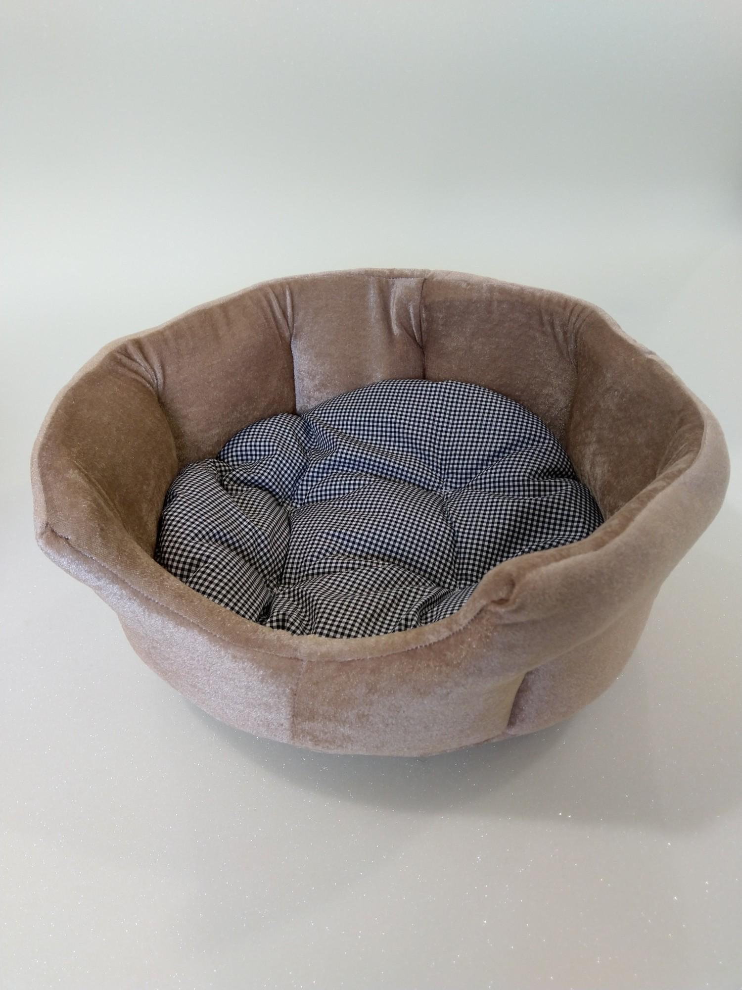 Лежанка для собак та котів Luх home з подушкою 38х38х15 см Бежевий (26881547) - фото 1