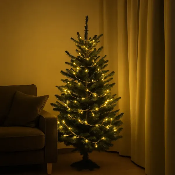 Гірлянда нитка 120 LED 10 м прозорий провід Жовтий