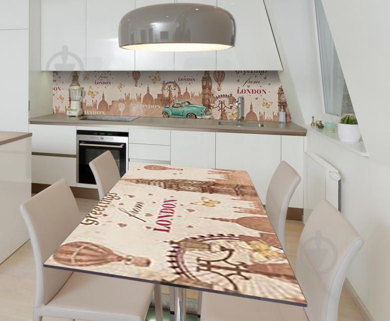 Наклейка 3Д виниловая на стол Zatarga «Пролетая над Лондоном» 650х1200 мм для домов, квартир, столов, кофейн,