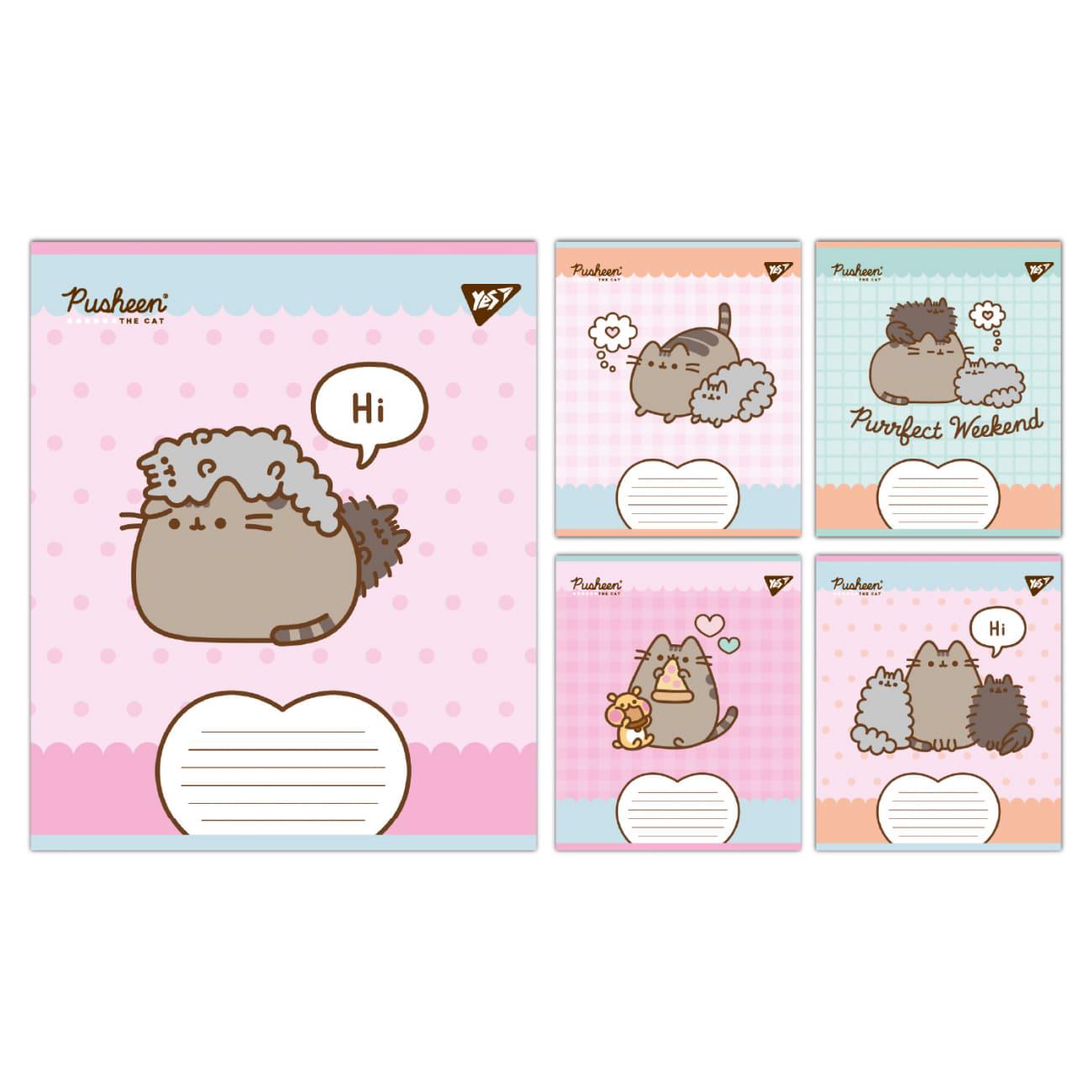 Набір шкільних зошитів YES Pusheen Weekend лінія 12 арк. 25 шт. (767608 У)