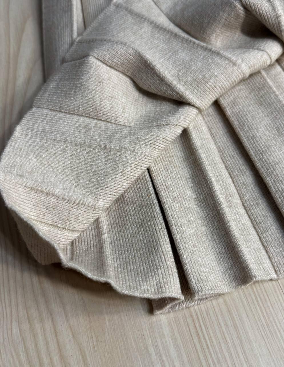 Юбка женская A-N 9956 вязаная теплая в складку на резинке OS Бежевый (4906) - фото 4 Юбка женская A-N 9956 вязаная теплая в складку на резинке OS Бежевый (4906) - фото 4