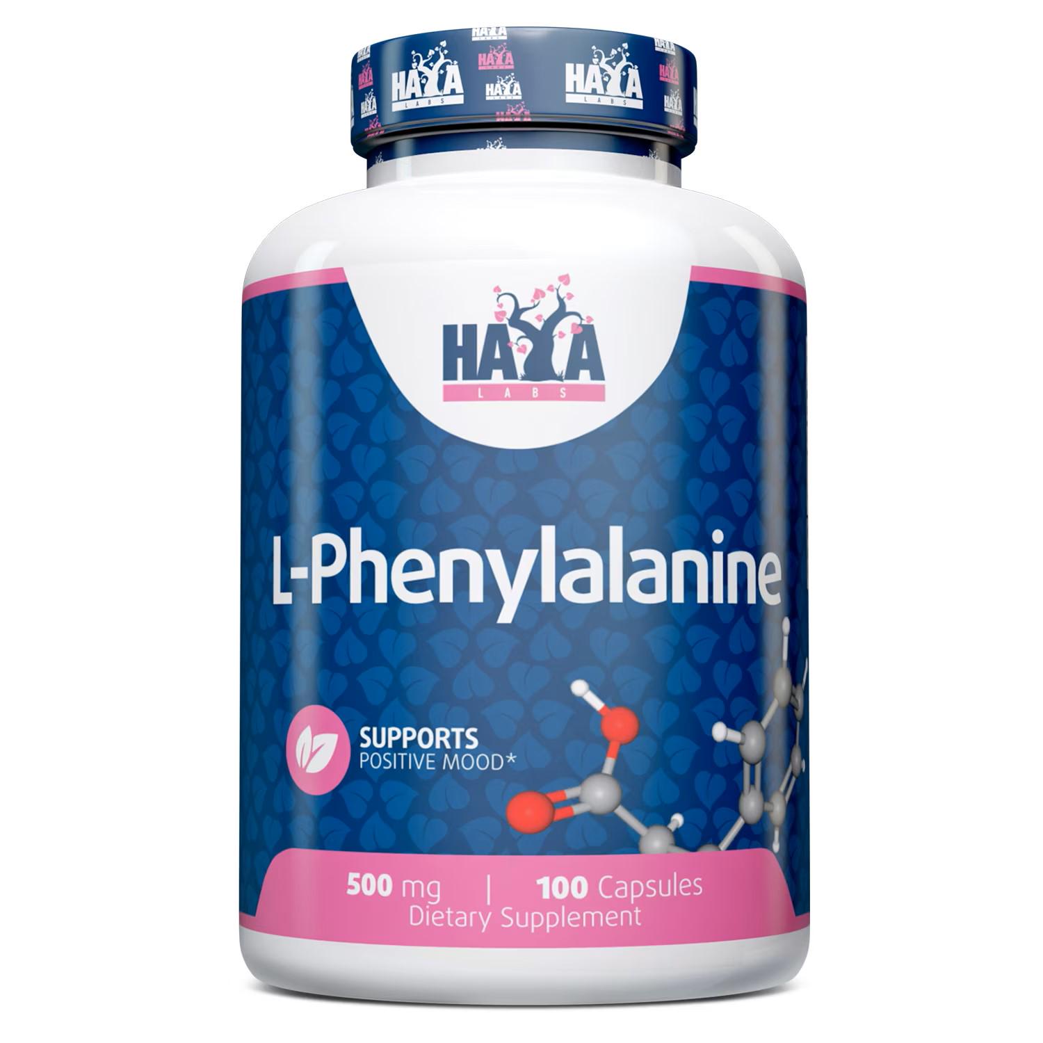 Фенілаланін L Haya Labs L-Phenylalanine 500 mg 100 капсул