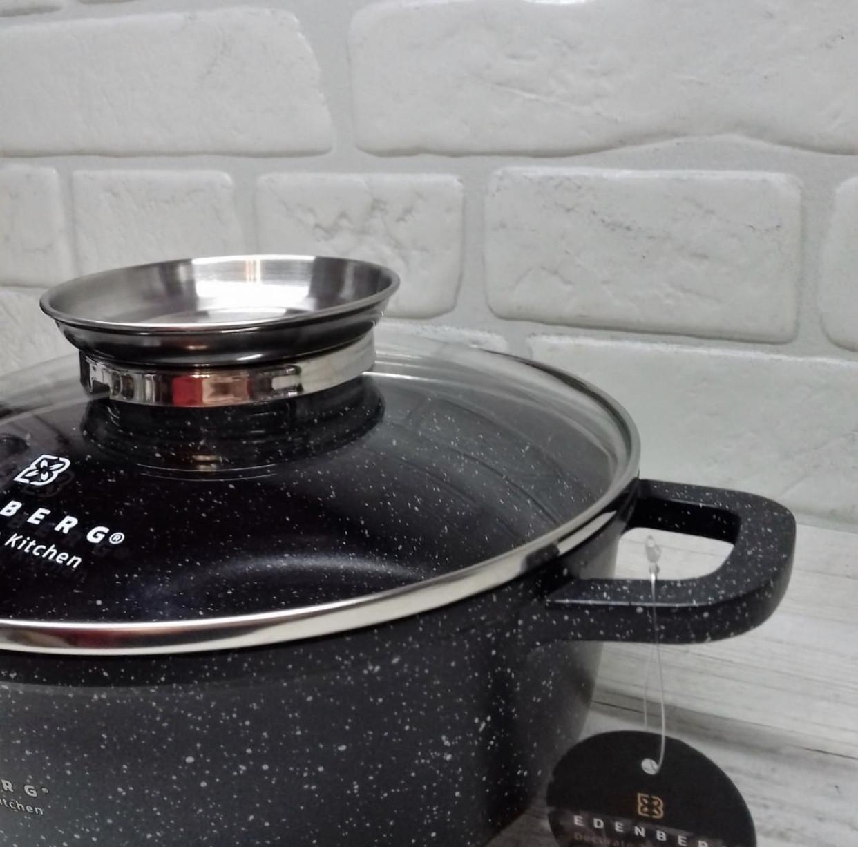 Набір каструль із мармуровим антипригарним покриттям Edenberg EB-3990 12 пр. - фото 6 Набір каструль із мармуровим антипригарним покриттям Edenberg EB-3990 12 пр. - фото 6