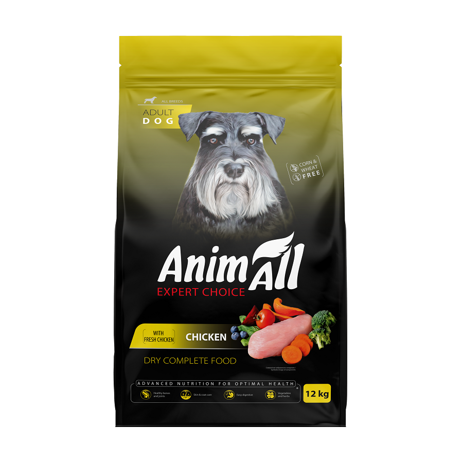Корм сухой AnimAll полнорационный для собак со свежей курицей 12 кг (2998382257) Корм сухой AnimAll полнорационный для собак со свежей курицей 12 кг (2998382257)