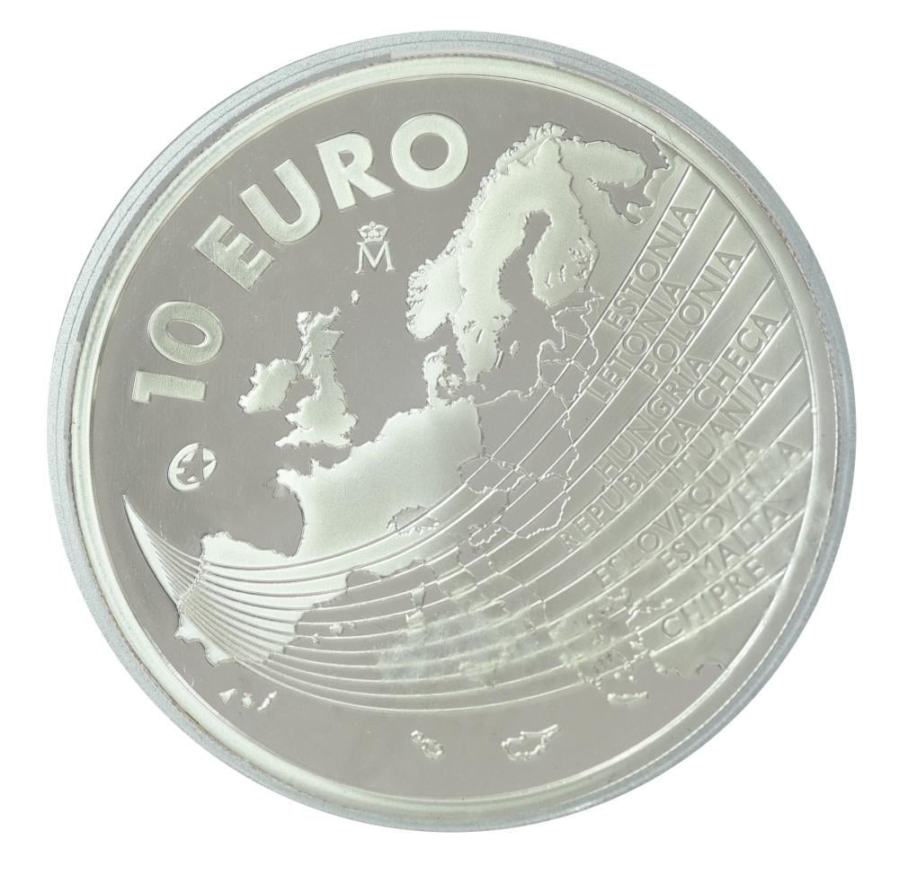 Коллекционная монета Испания 10 евро 2004 серебро UNC Расширение ЕС Ag 925 27 г (М23756)