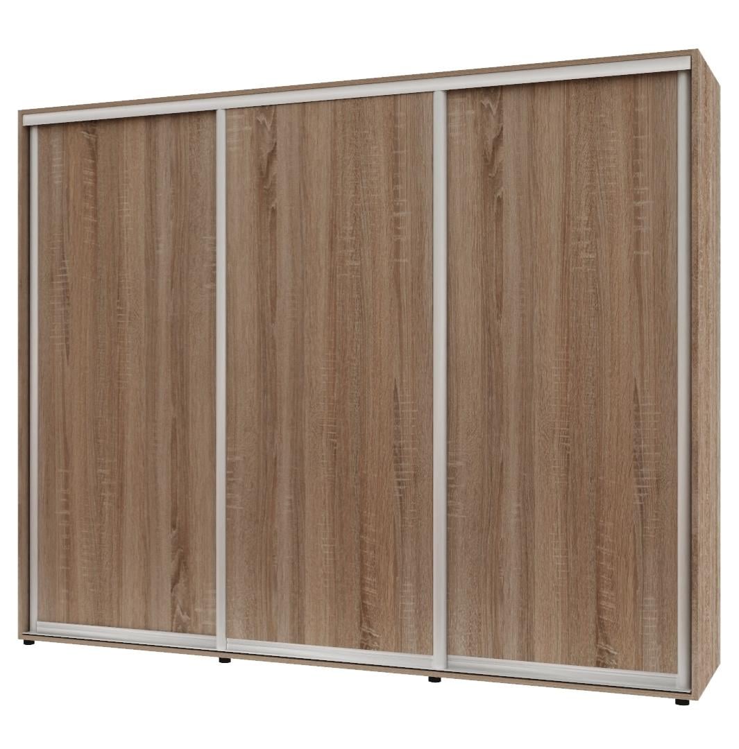 Шкаф-купе трехдверный Комфорт Мебель ДСП Макси 260х60х240 см Трюфель