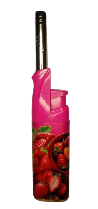Зажигалка газовая бытовая Fox 026-3KD фрукты Розовый (3523А)
