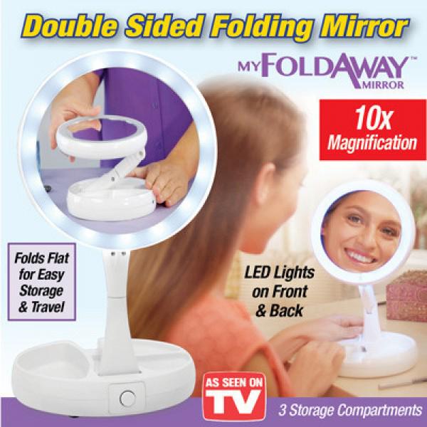 Зеркало для макияжа My Fold Away Mirror сложное с Led подсветкой (918) - фото 9