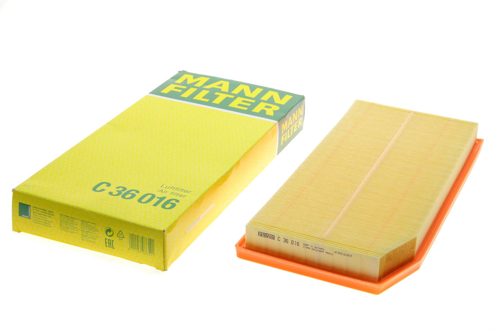 Фильтр воздушный Mann-Filter для MB C-class W205/E-class W213 1,5-2,0 M264/CLS C257/GLC X253 2,0 M264 17- (C 36 016)