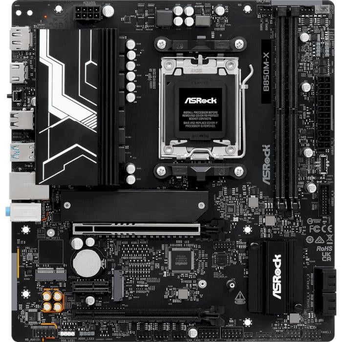 Материнская плата ASRock B850M-X R2.0 Micro-ATX sAM5 AMD B850 2xDDR5 2xM.2 4xSATA DP HDMI 2.5GbE Black (31330887)