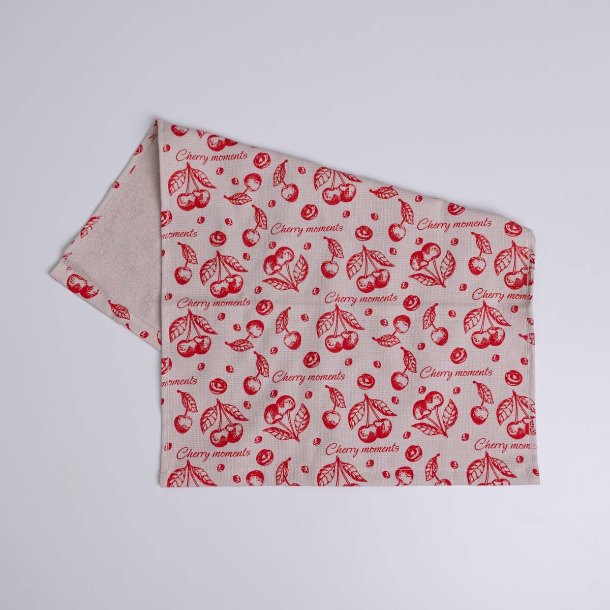 Кухонное полотенце махровое GM Textile Вишня 300 г/м2 40х60 см Красный (rm300-60-cherry)