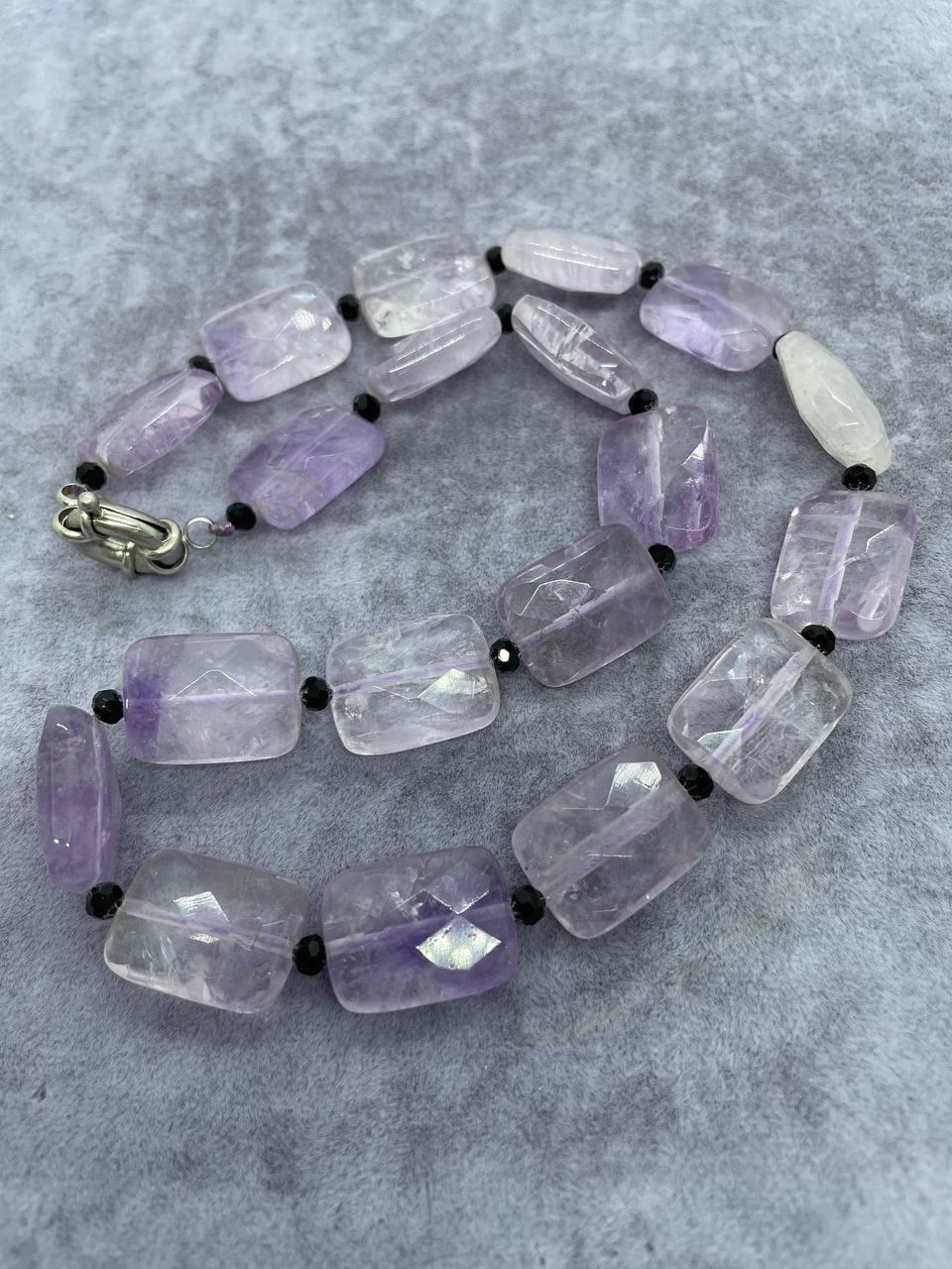 Бусы аметист прямоугольник 45 см Фиолетовый (316)