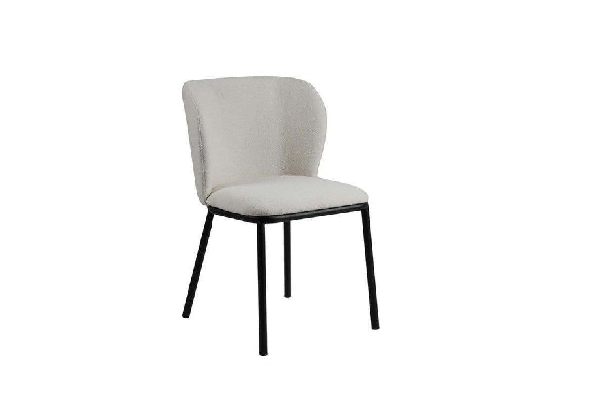 Стул для кухни M-140 Vetro Mebel металл/ткань букле M-140-ivory-boucle/black Черный/Айвори