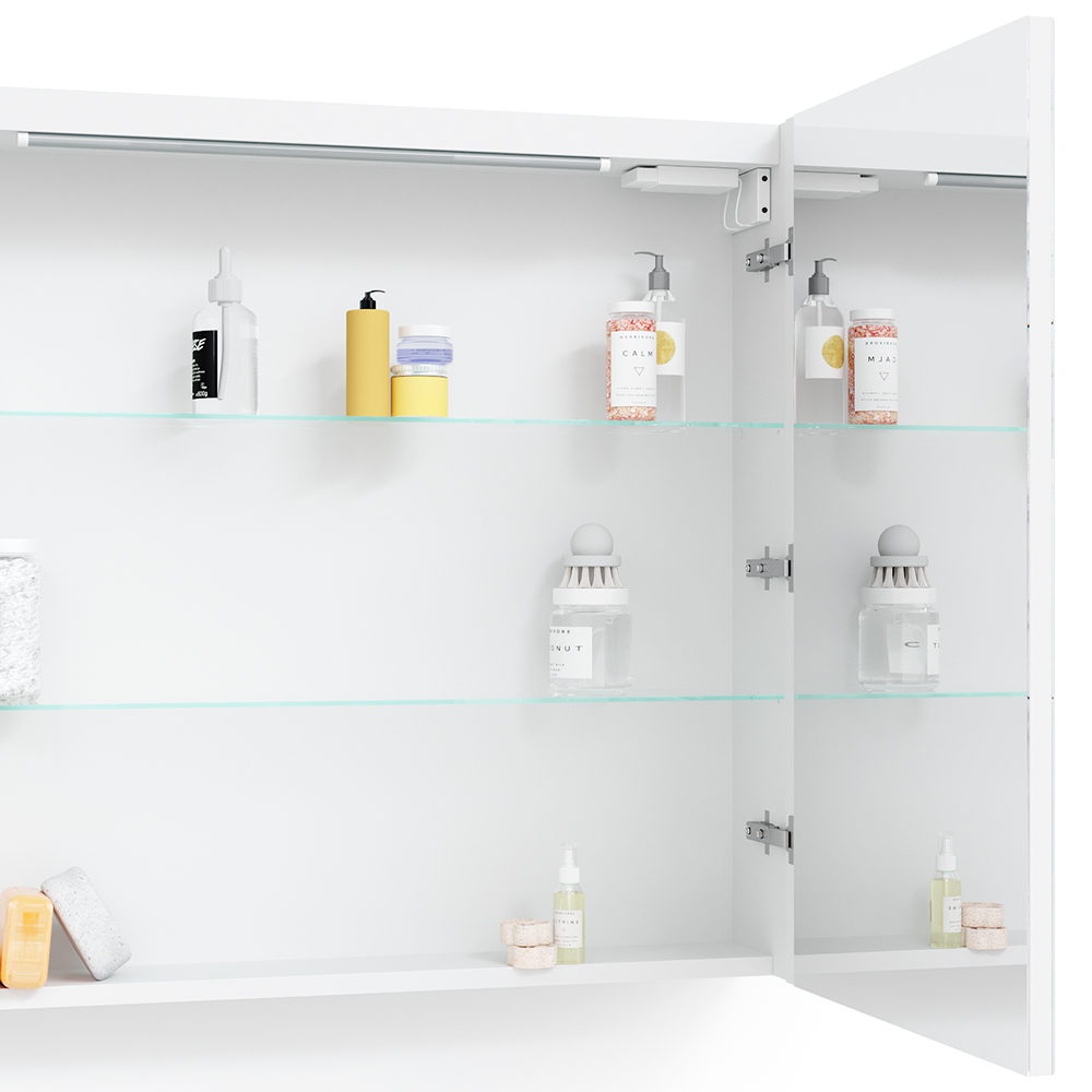 Шкаф зеркальный Vicco с LED подсветкой 80х70 Белый - фото 4 Шкаф зеркальный Vicco с LED подсветкой 80х70 Белый - фото 4