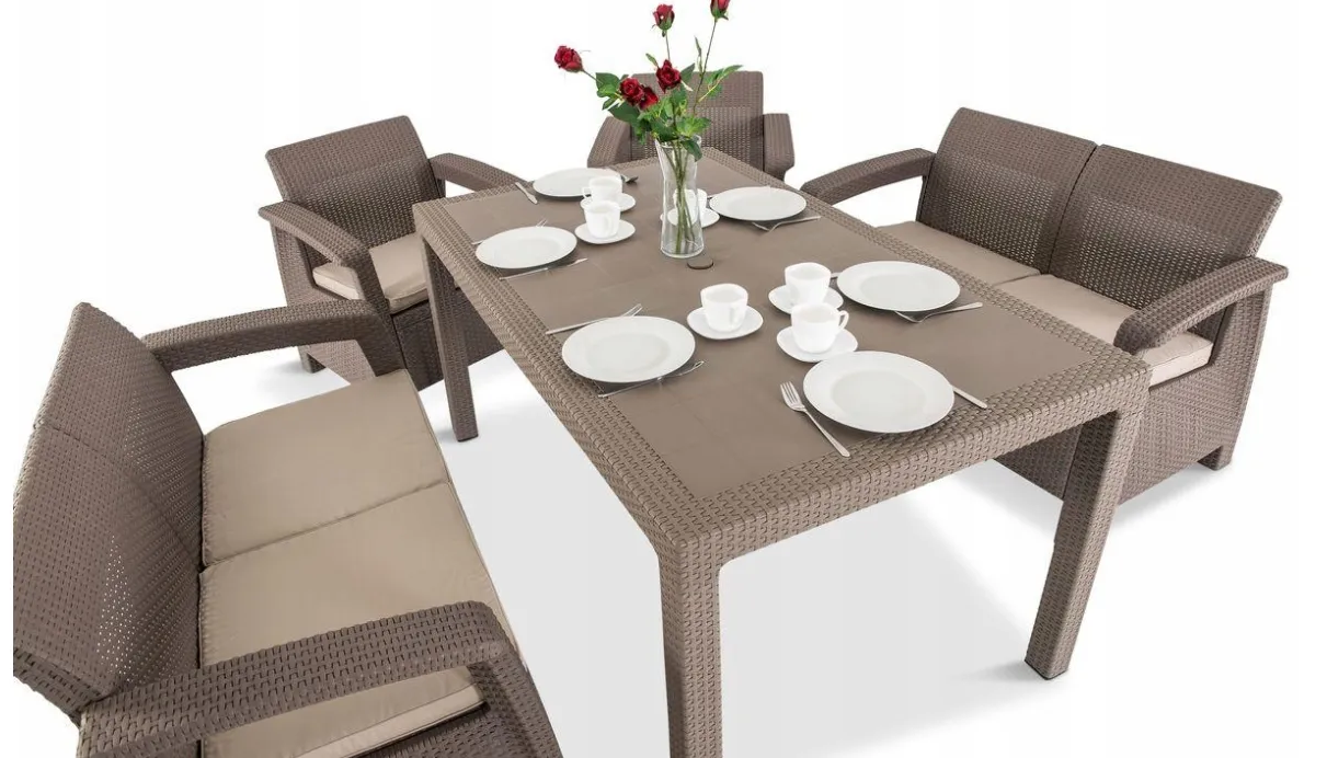 Комплект садовой мебели Keter Corfu Fiesta Set Капучино/Песочный (227586) - фото 4