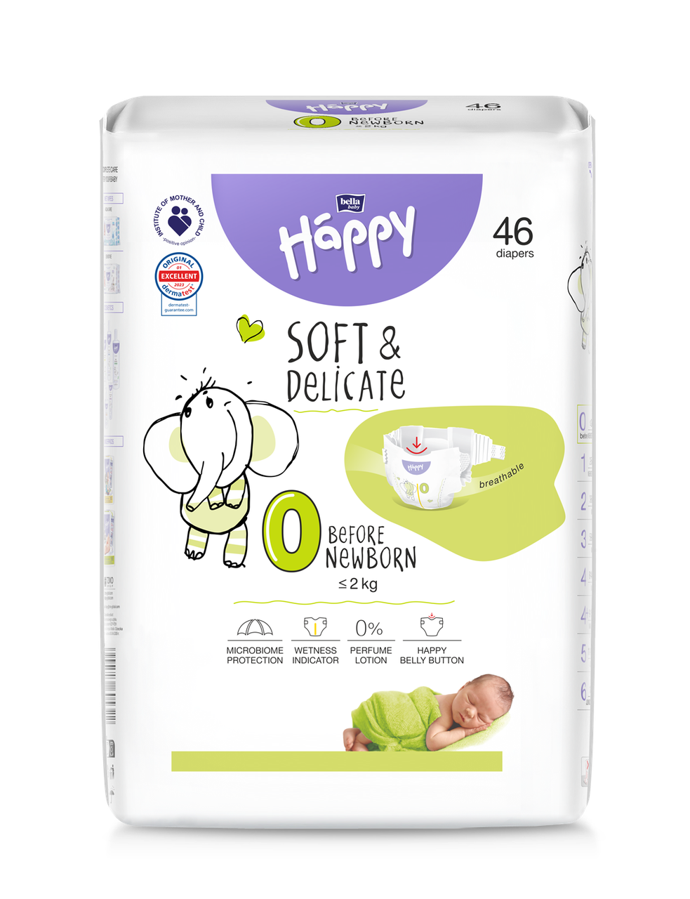 Подгузники детские Happy 0 Before New Born 46 шт.