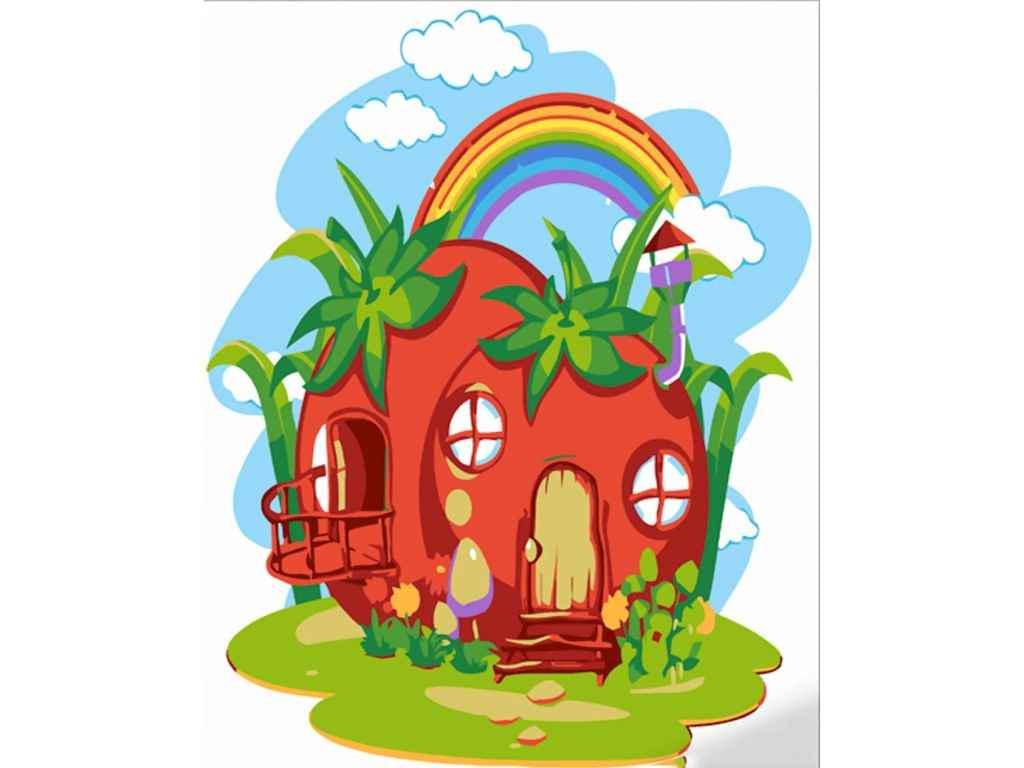 Картина по номерам Strateg Дом-помидорка 30х30 см (ES144)