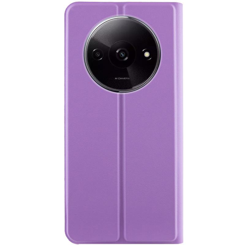 Противоударный кожаный чехол книжка GETMAN Elegant (PU) для Xiaomi Redmi A3 Сиреневый - фото 3