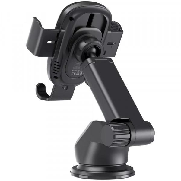 Тримач для смартфона в авто Choetech T203-F-ACBK бездротова зарядка 15 Вт Gravity Wireless USB-C Чорний (28327857) - фото 2