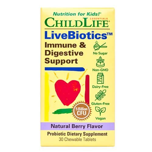 Пробиотики и энзимы для детей ChildLife Immune & Digestive Support 30 жевательных табл. (CDL-10400)