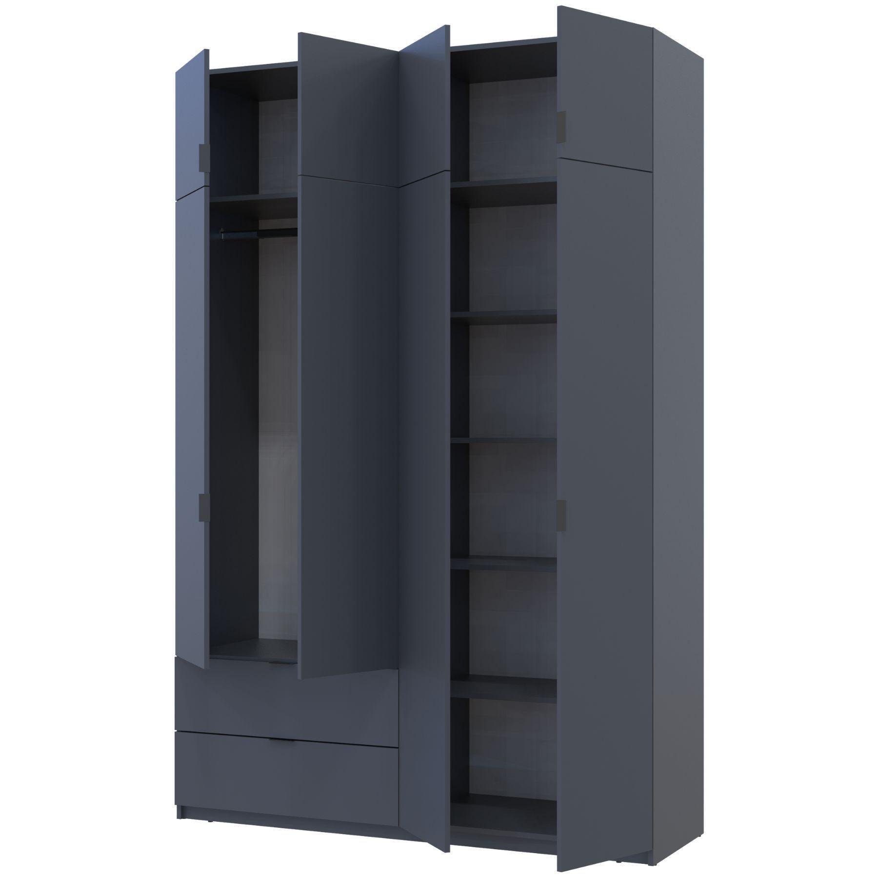 Шкаф распашной с антресолью Doros Лукас 160х50х240 см Графит (28057157) - фото 3 Шкаф распашной с антресолью Doros Лукас 160х50х240 см Графит (28057157) - фото 3