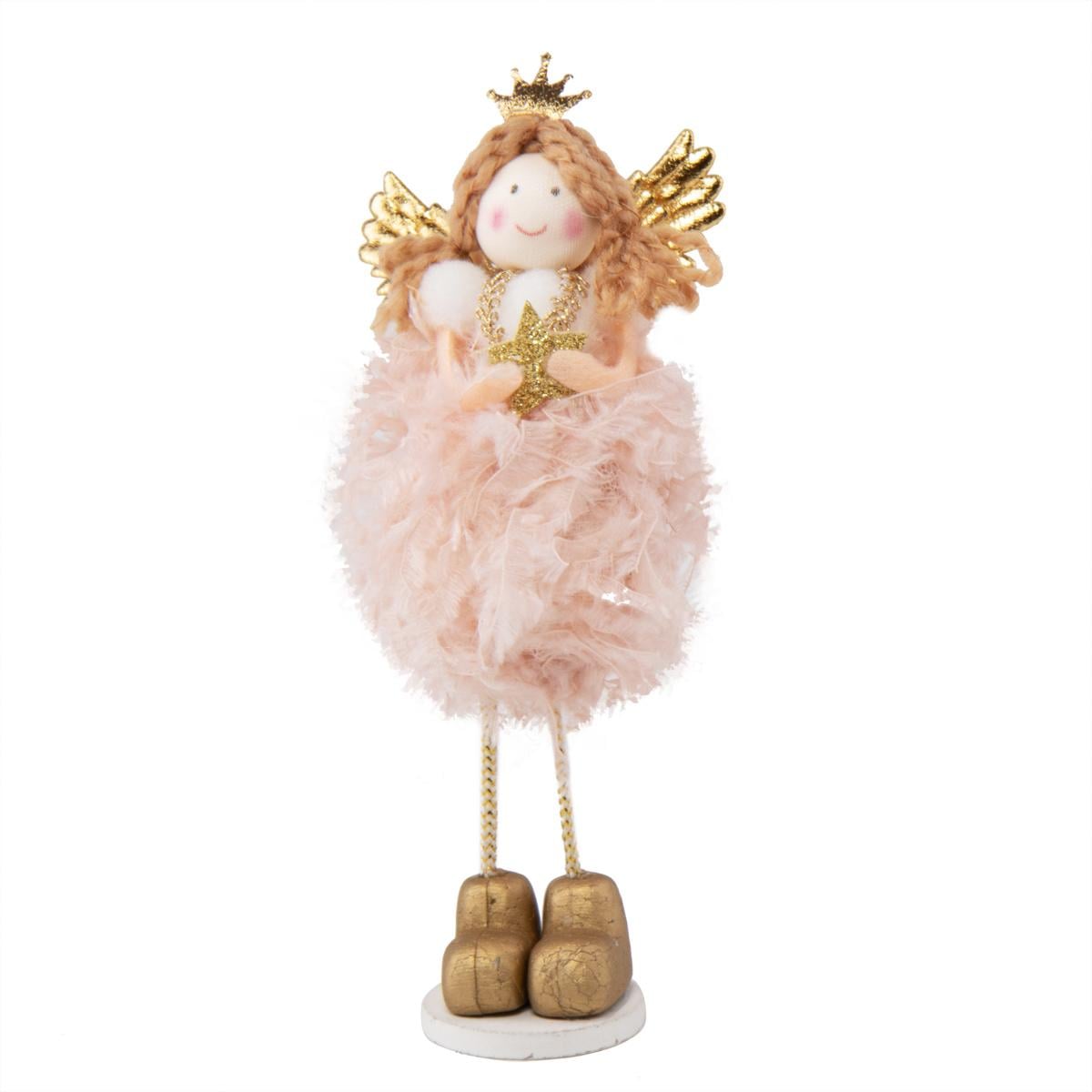 Набор новогодних украшений Elisey Ангел в розовом 6 шт. (6014-008)