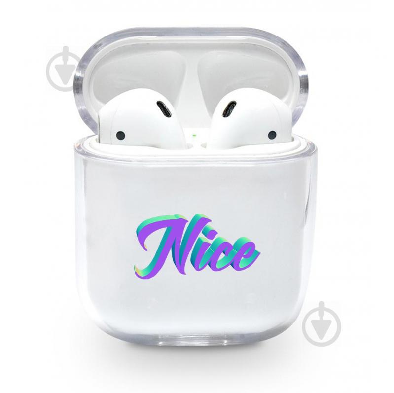 Прозрачный силиконовый чехол Apple AirPods с рисунком - Nice (KAP1152)