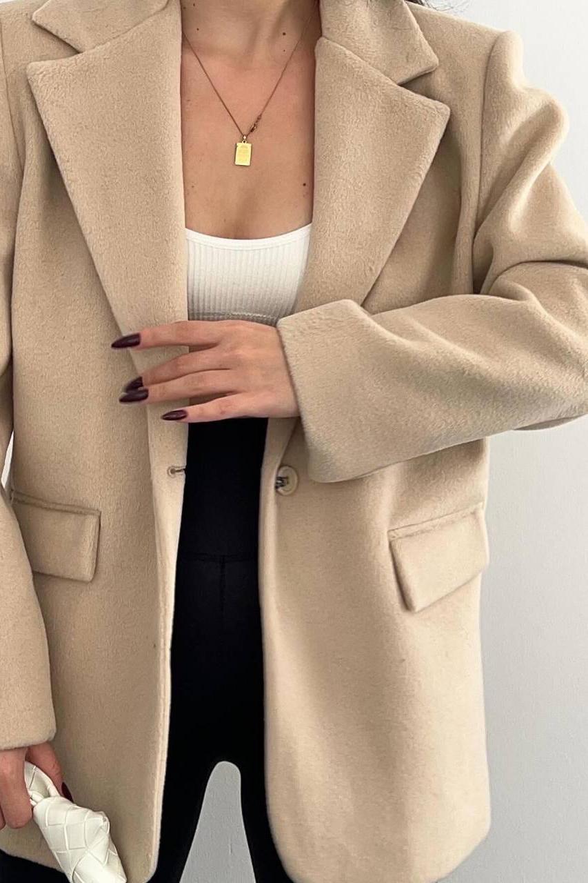 Пальто-пиджак женский S-XL Бежевый (192870) - фото 2