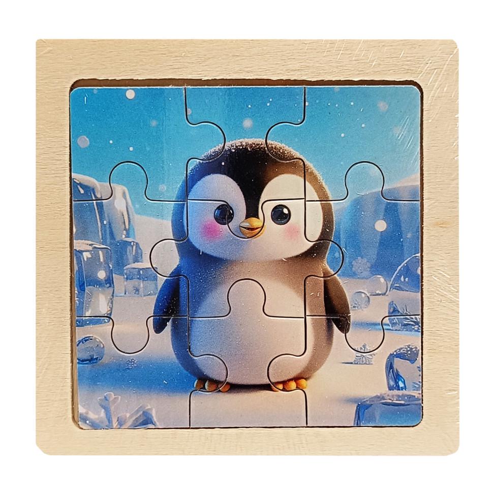 Пазл-вкладиш дерев'яний дитячий Пінгвін MD 1506-9 9 ел. (RLT52729)