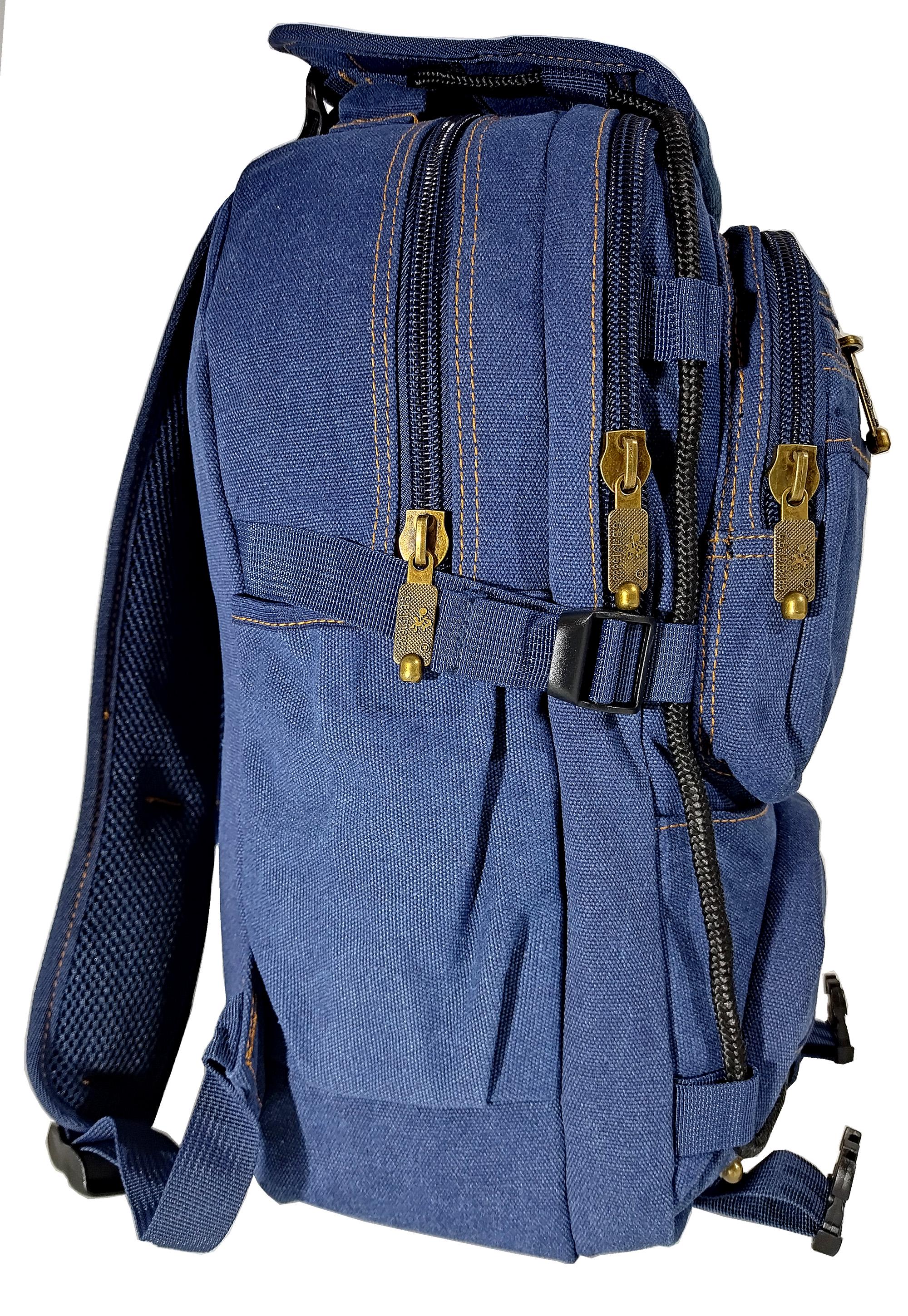 Рюкзак джинсовий Gold Be 98208 22 л Синій - фото 2 Рюкзак джинсовий Gold Be 98208 22 л Синій - фото 2
