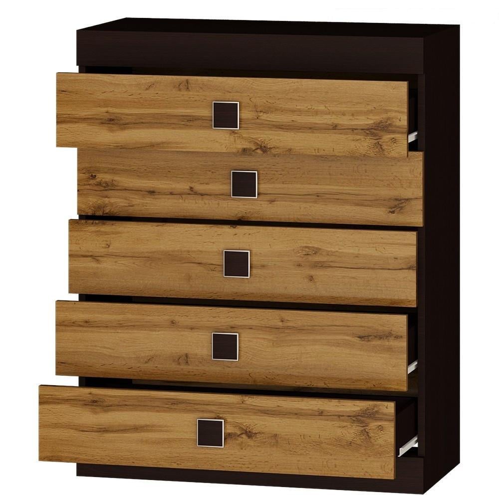 Комод Эверест Соната-2 на 5 ящиков 80х38х101 см Дуб крафт золотой (EVR-2696)